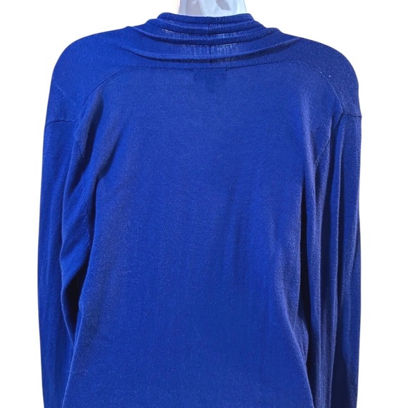 THE‎ LIMITED Royal Blue Long Sleeve Wrap Sweater Cardigan Womens Size L - Picture 5 of 5